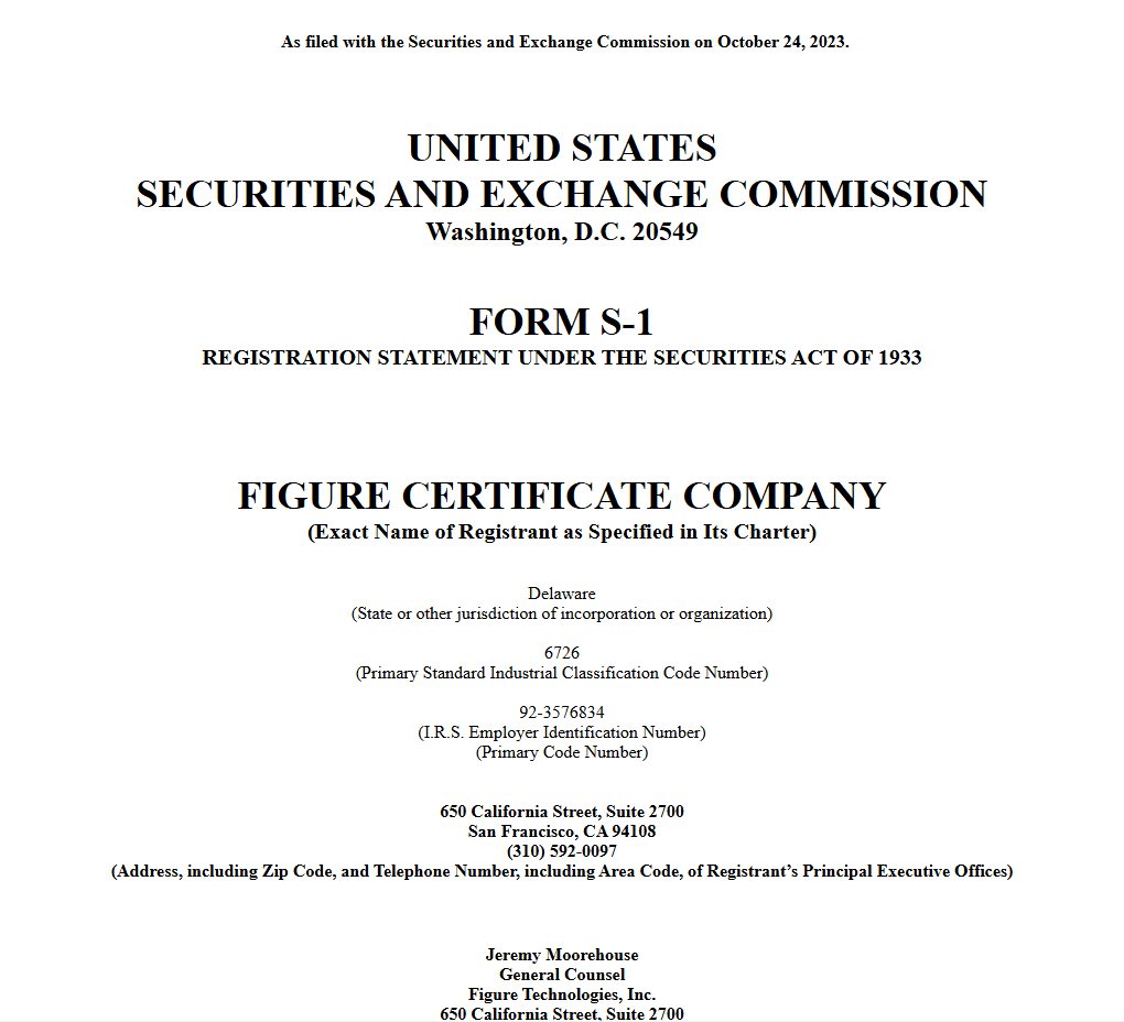 Figure Markets’ Form S-1 registration with the SEC for its yield-bearing stablecoin. Source: SEC