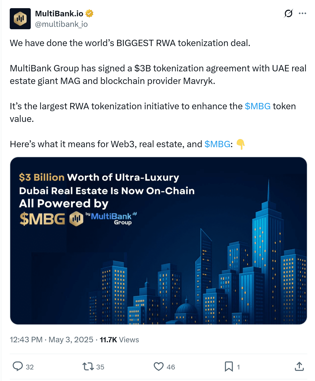 MultiBank RWA Tokenization Deal
