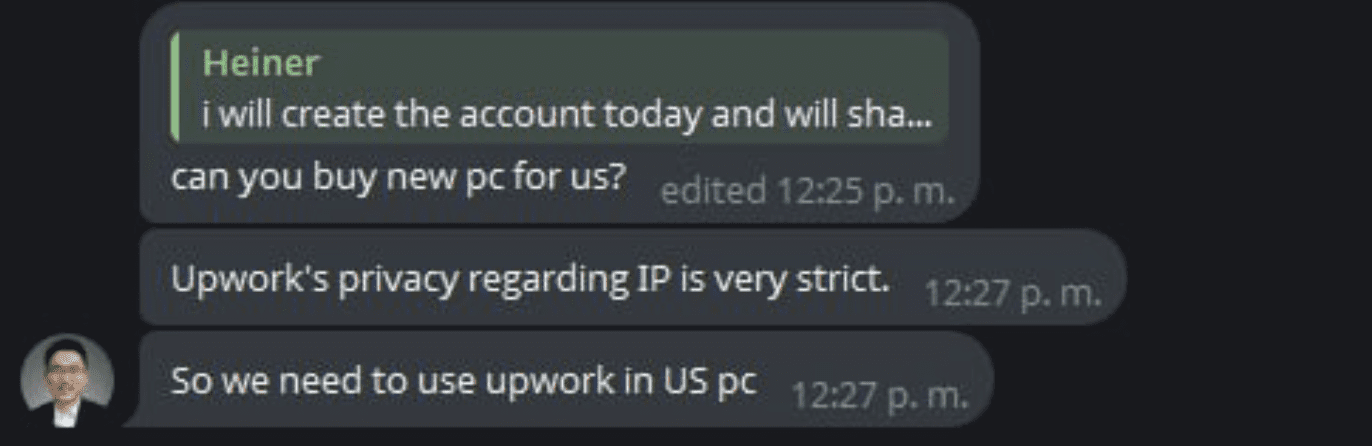 Motoki attempts to access a US-based PC through remote applications like AnyDesk.