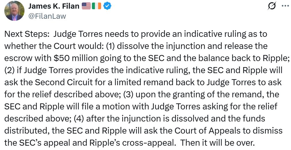 SEC Commissioner Caroline Crenshaw expressing concerns over the Ripple settlement. Source: James Filan
