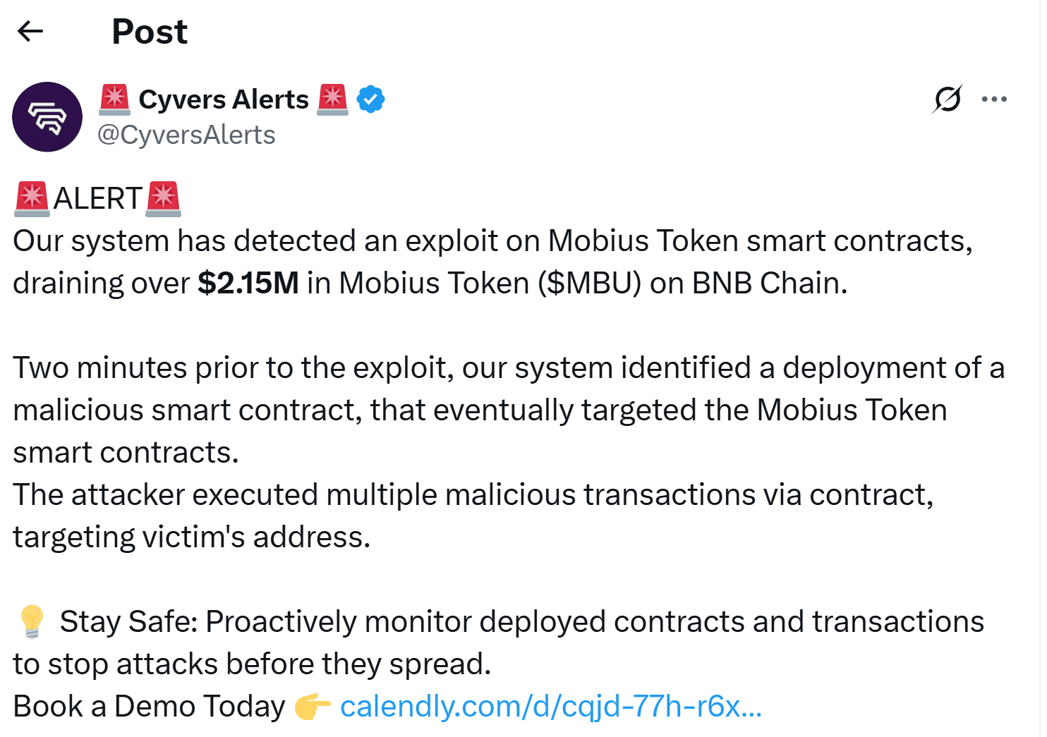 Source: Cyvers Alerts