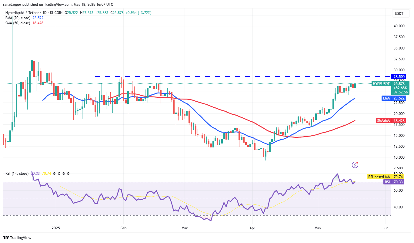 HYPE/USDT daily chart. Source: Cointelegraph/TradingView