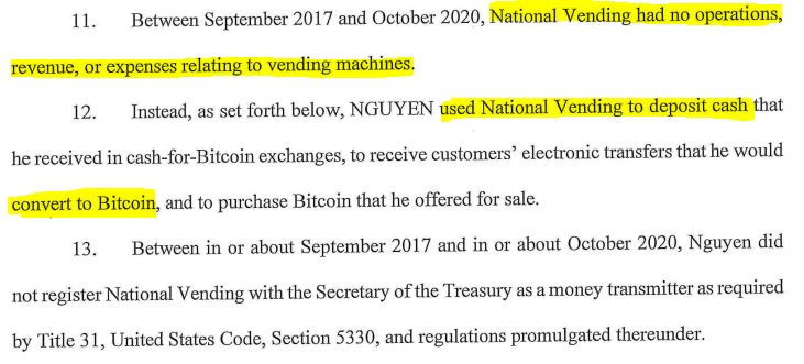Prosecutors say Trung Nguyen operated a fake vending machine business to obscure the cash deposits he was receiving. Source: Pacer