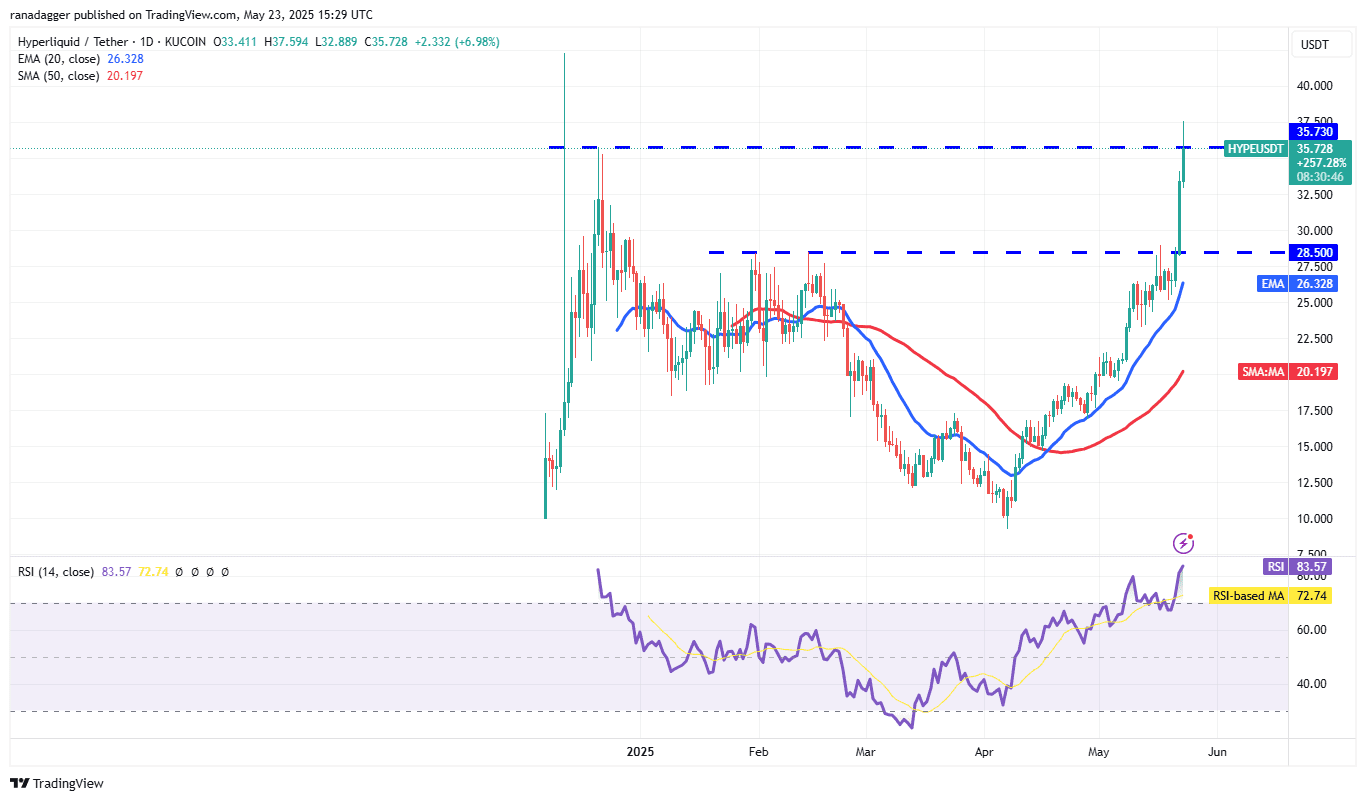 HYPE/USDT daily chart. Source: Cointelegraph/TradingView