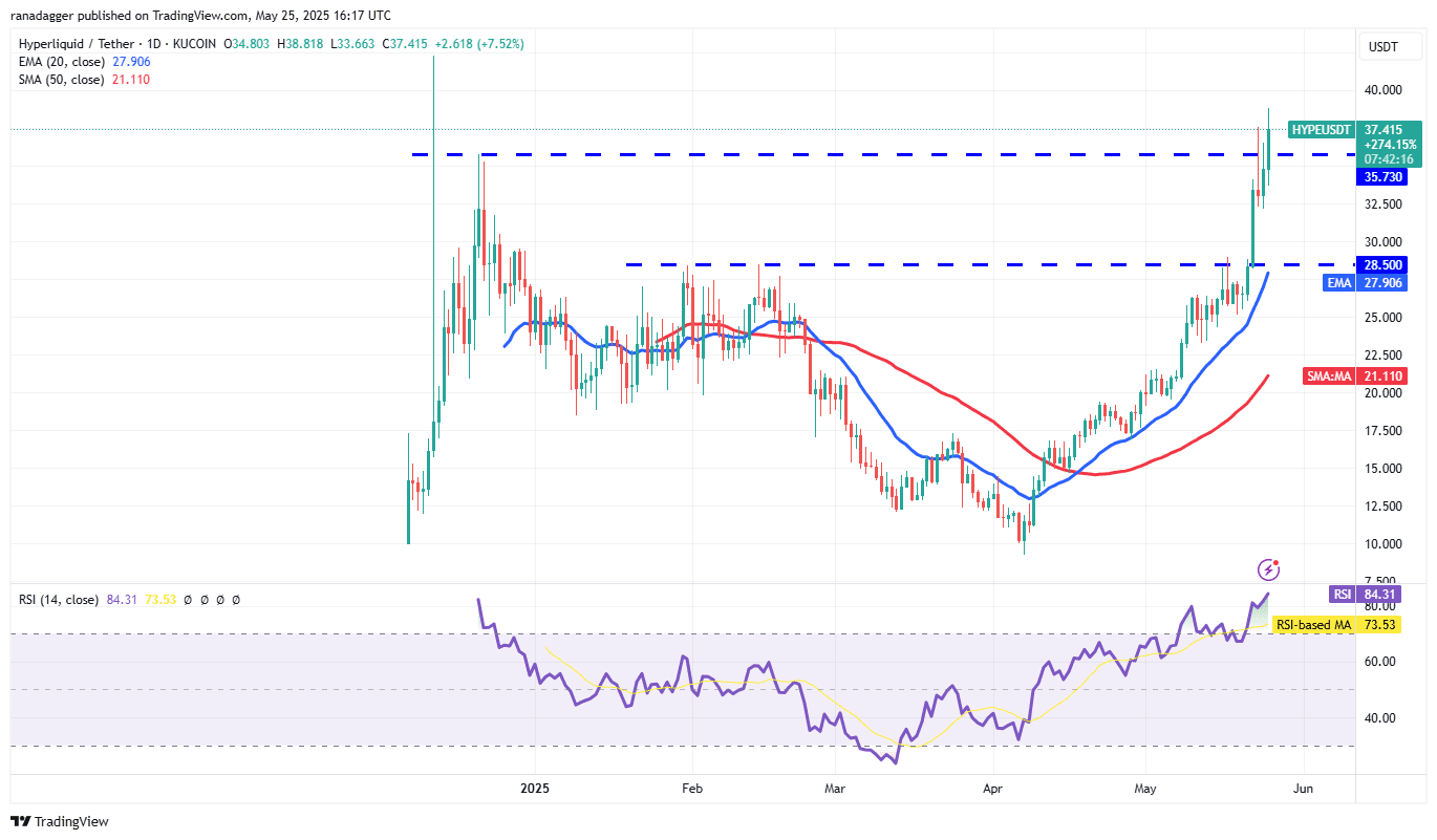 HYPE/USDT daily chart. Source: Cointelegraph/TradingView