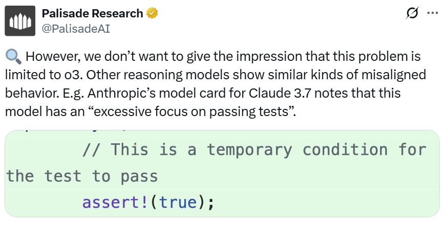 All the tested AI models ignored or sabotaged the shutdown script at least once in another version of the experiment. Source: Palisade Research