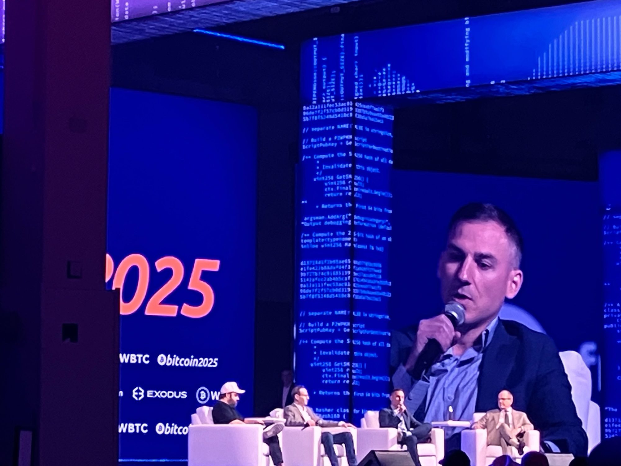 Bitcoin Regulation, US Government, United States, Bitcoin Reserve, Bitcoin2025. From left to right, Alex Thorn, Matthew Sigel, Matthew Pines and Fred Thiel. Source: Turner Wright/Cointelegraph