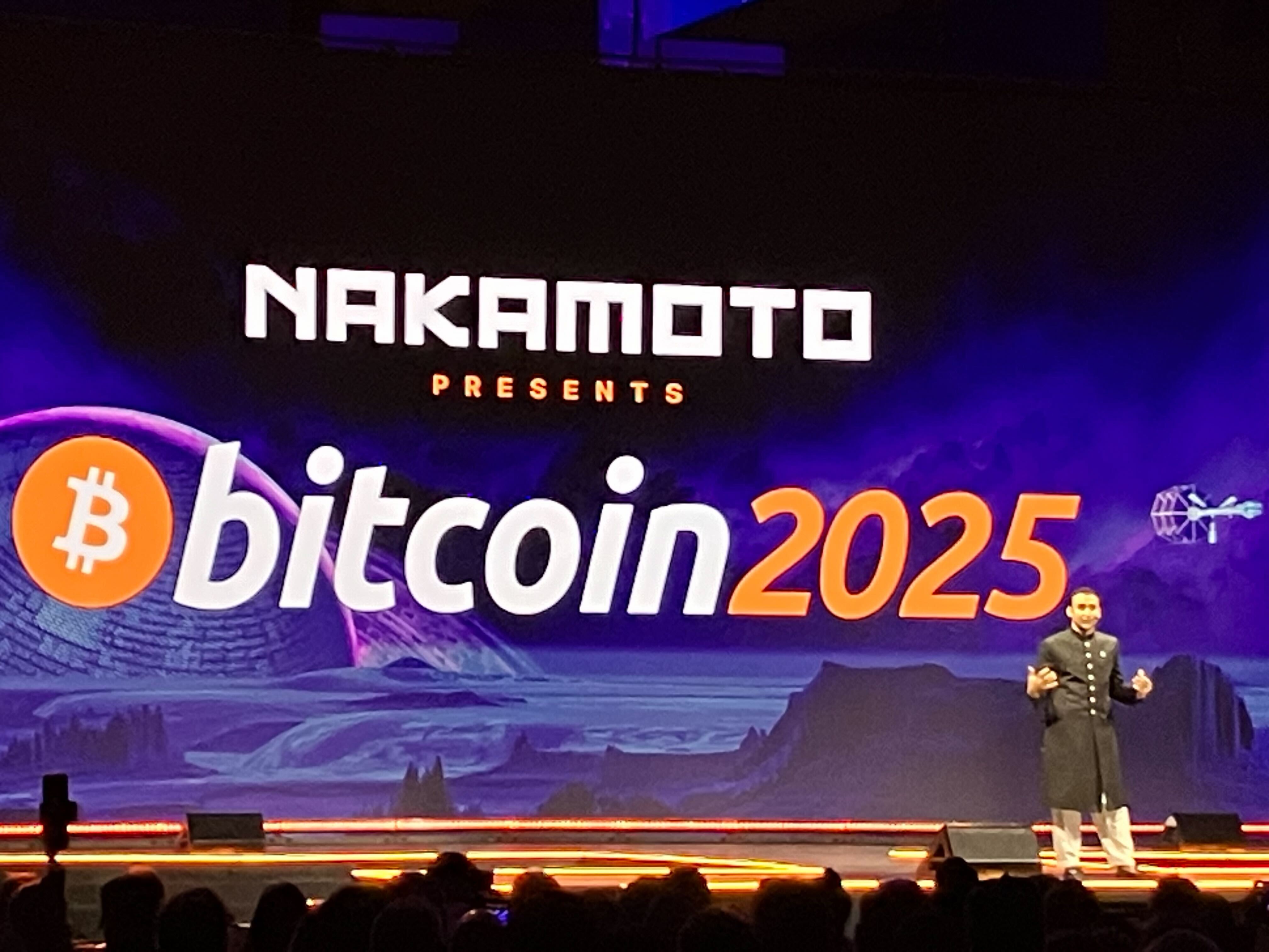 Bilal Bin Saqib at the Bitcoin 2025 conference announcing a Bitcoin strategic reserve. Source: Cointelegraph