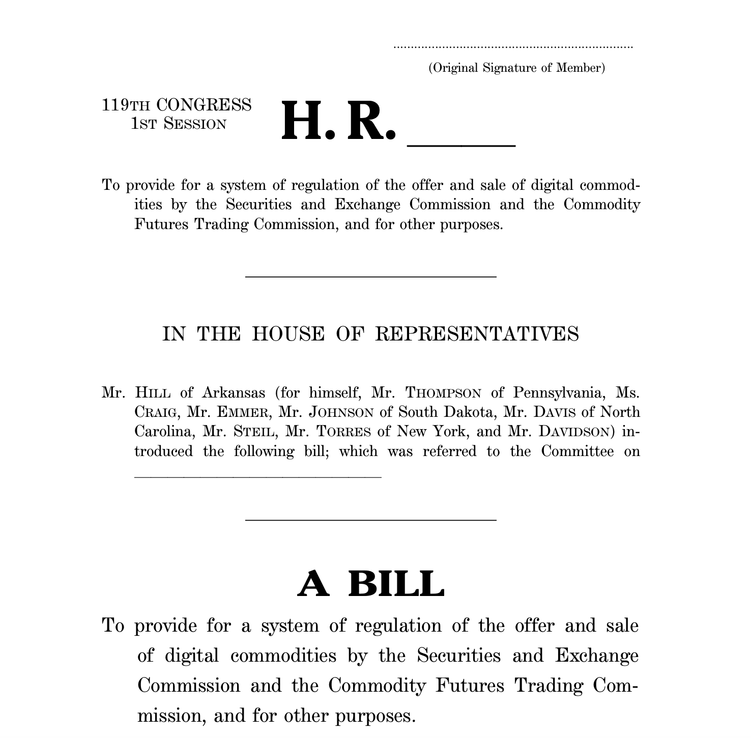 Excerpt from the CLARITY Act.