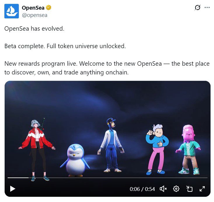 Marketplace, OpenSea Source: OpenSea