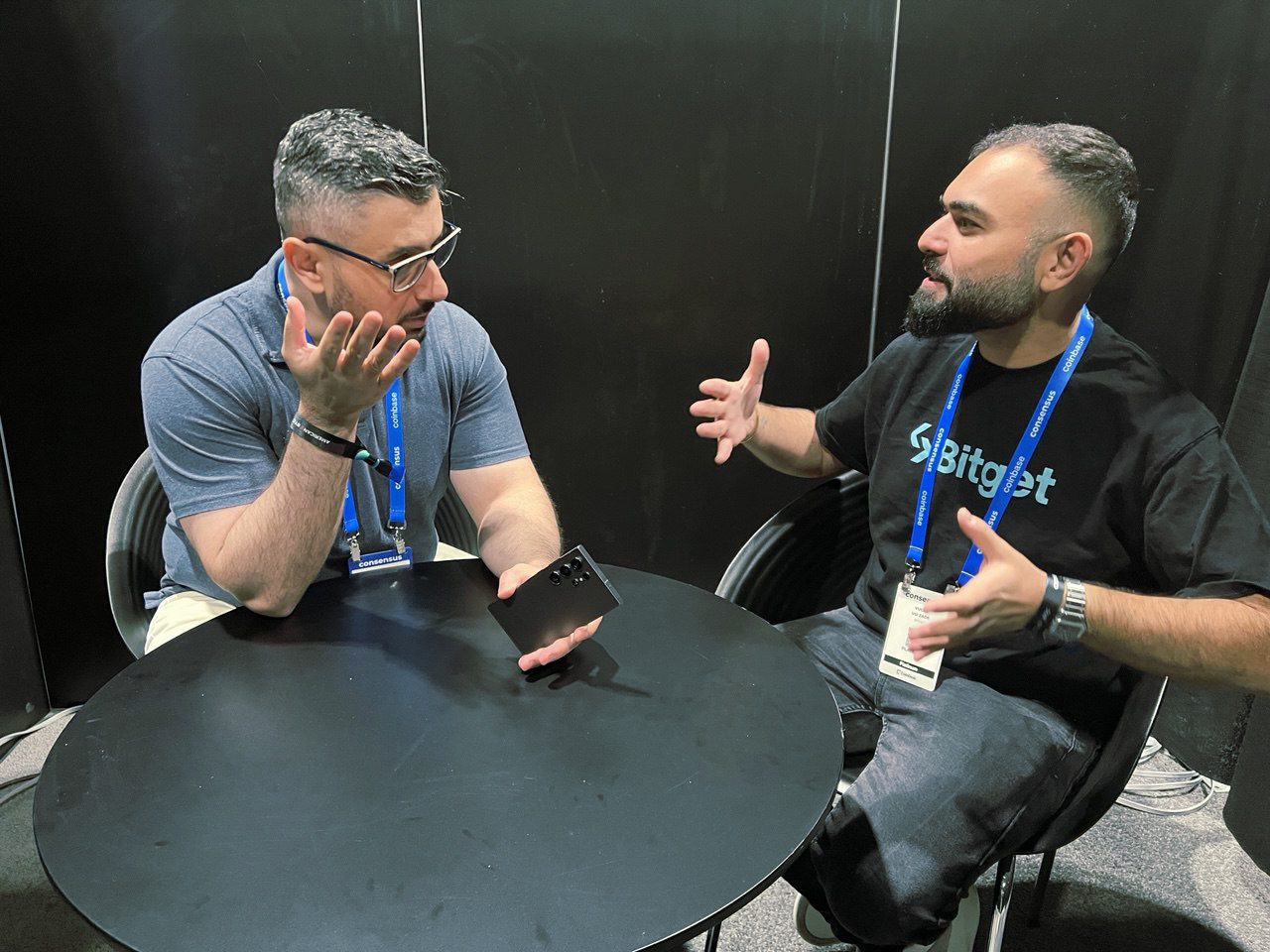 Sam Bourgi and Bitget COO Vugar Usi Zade in Toronto, Canada. Source: Cointelegraph
