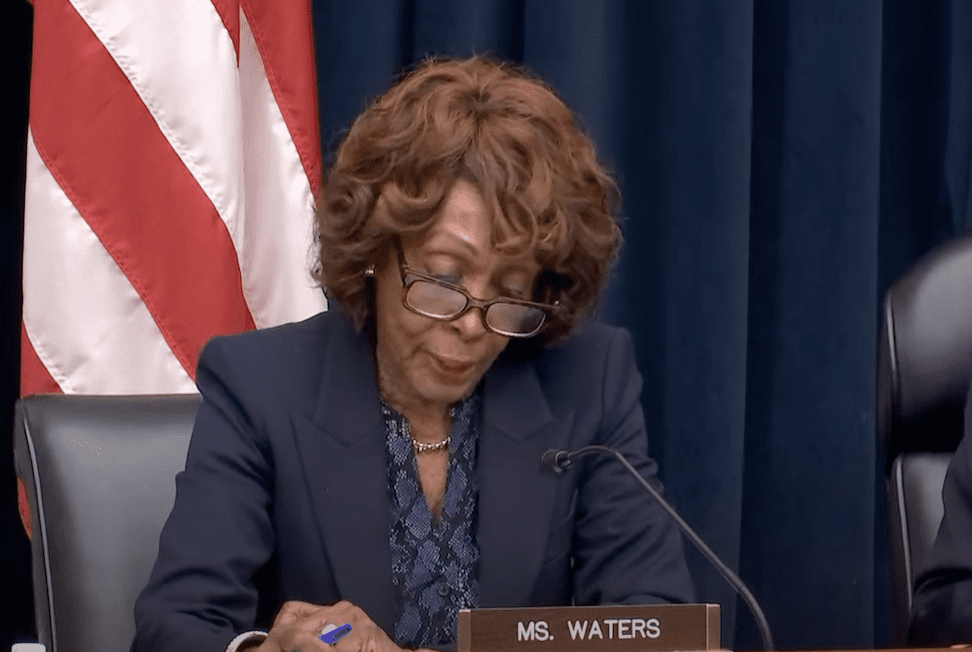 Rep. Maxine Waters addressing US lawmakers on June 4.