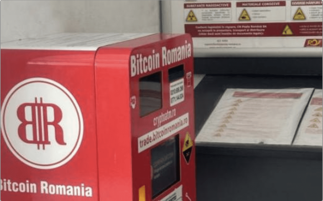 A Bitcoin Romania ATM inside the post office. Source: Poșta Română