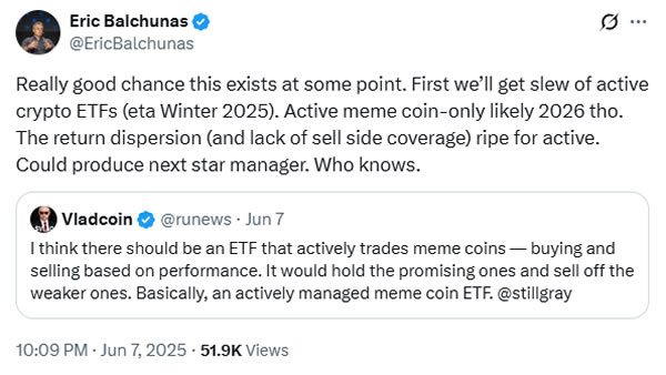 Memecoin, ETF Source: Eric Balchunas