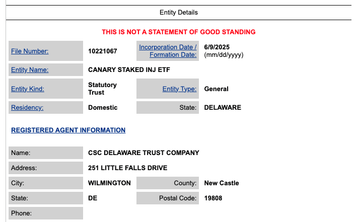 Injective (INJ) ETF on the Horizon? Canary Capital’s Delaware Trust Signals Potential Launch