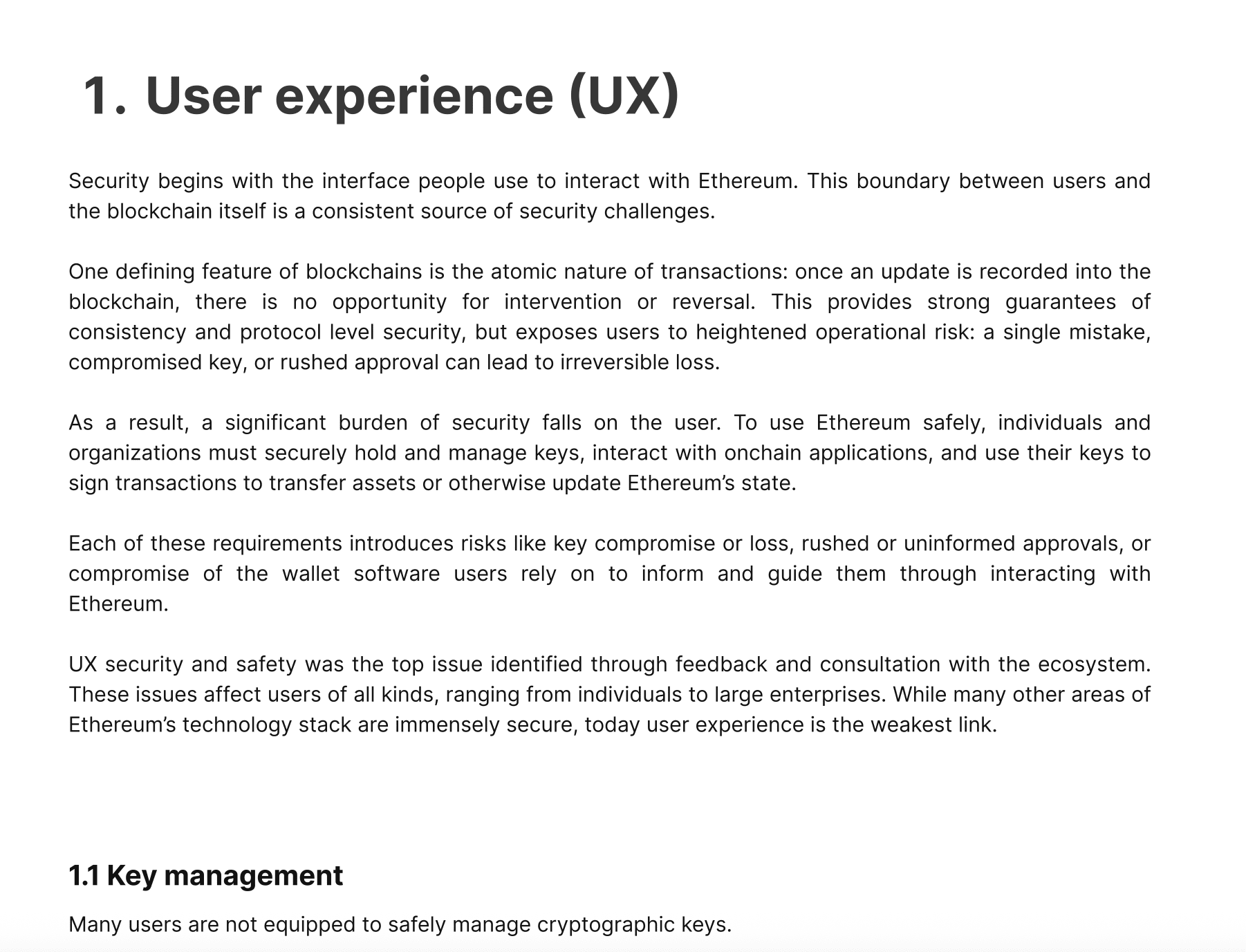Excerpt from Ethereum Foundation’s security report. Source: Ethereum Foundation