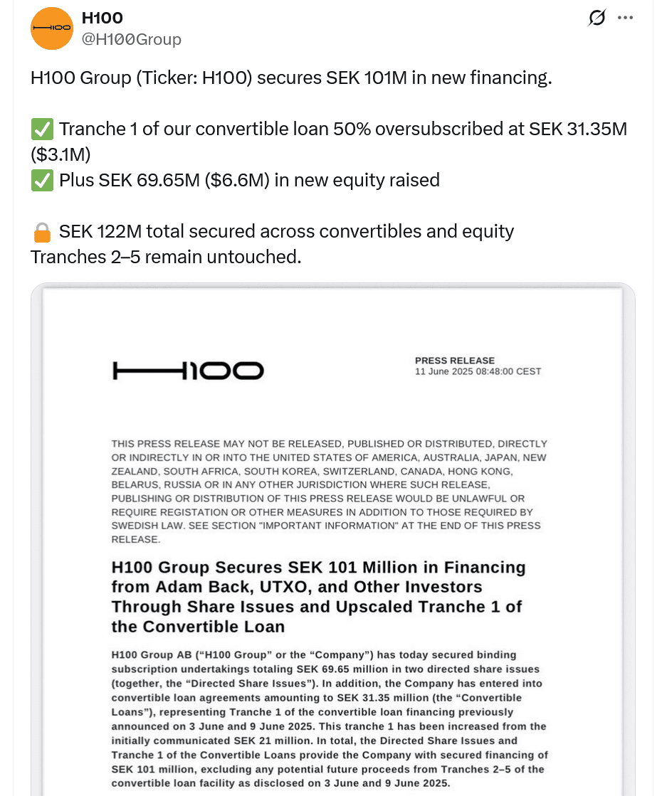 Source: H100 Group